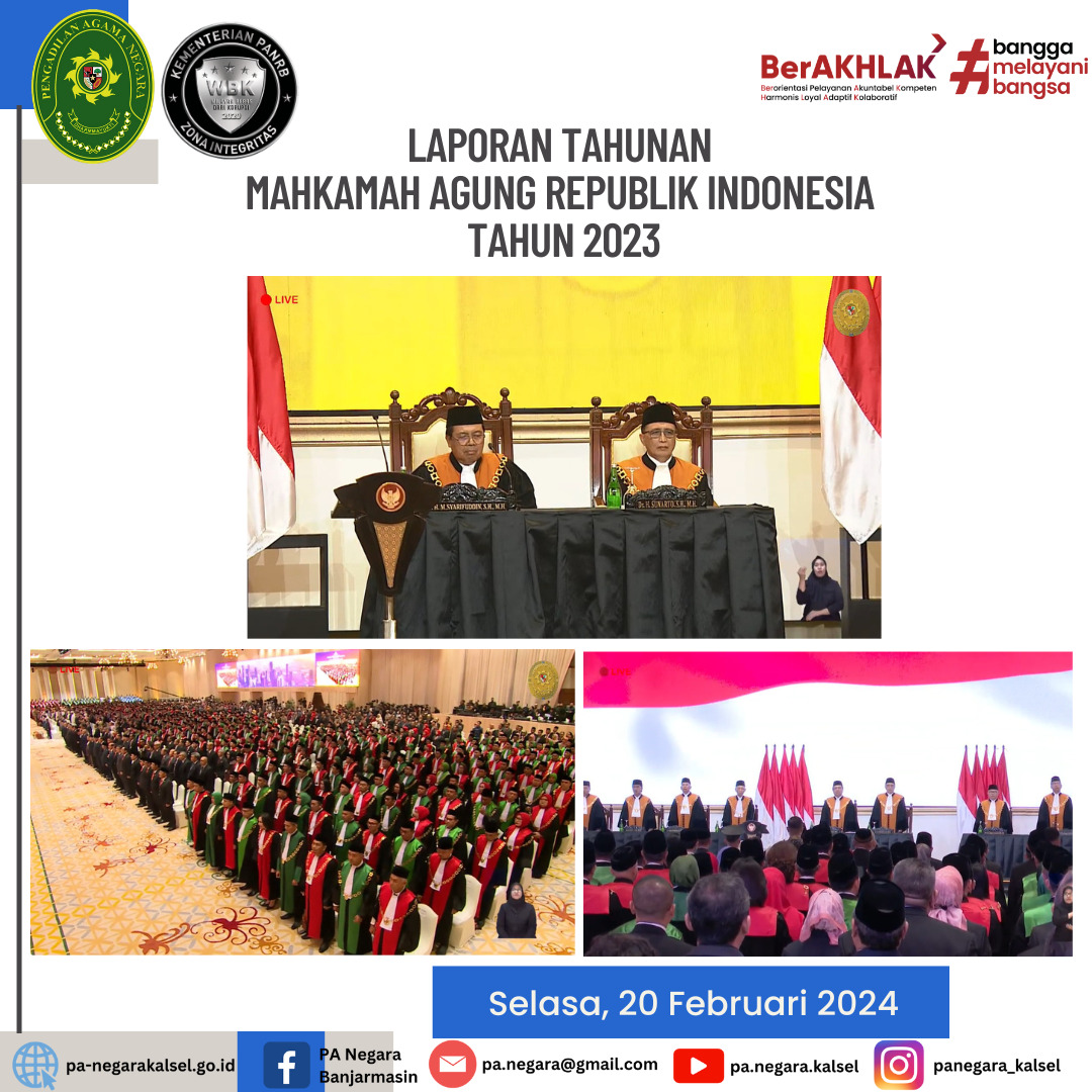 Ketua Pengadilan Agama Negara Mengikuti Sidang Istimewa Laporan Tahunan Mahkamah Agung Republik Indonesia Tahun 2023