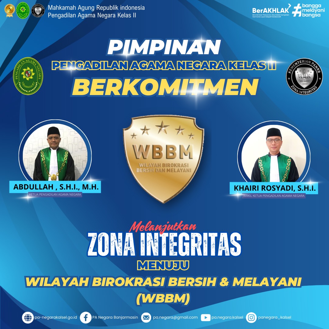 Anda Berada Di Zona Integritas WBK menuju WBBM