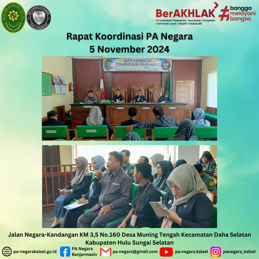 Rapat koordinasi bulan November 2024